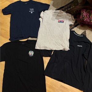 Vans, Patagonia T-Shirts & LS Set - Navy, tan , Black S/M